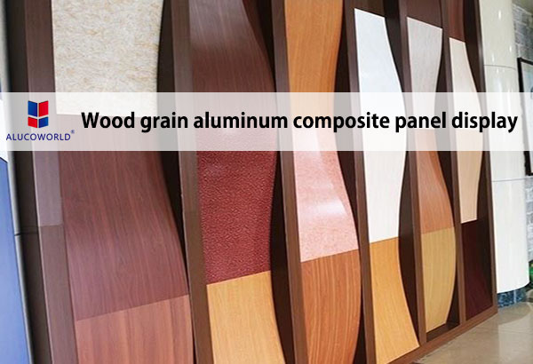 Wood grain aluminum composite panel display